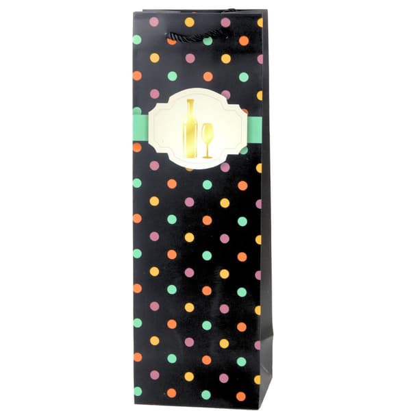 Viinipaperipussi pilkuilla 35x12x9 cm pullolle, 12-pack