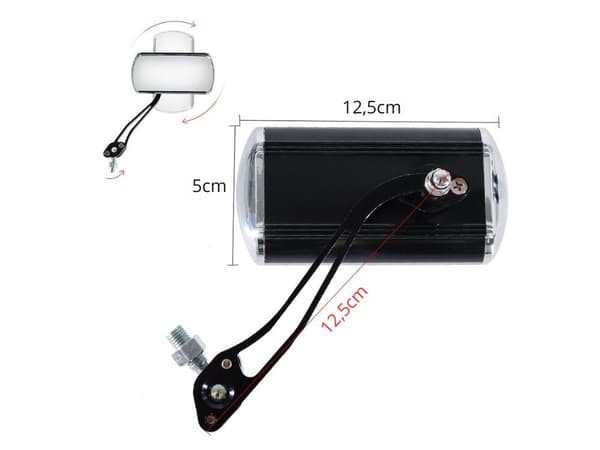 Motorcykelspejle i aluminium sort M10 med M8-adapter 2-pak