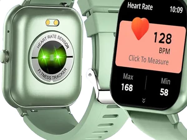 Smartwatch med Bluetooth-opkald grøn silikonerem 5–7 dage