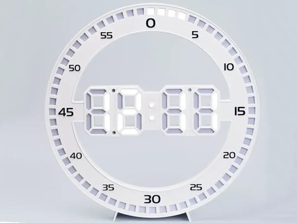 LED vægur digital med termometer alarm hvid 33 x 2 cm USB