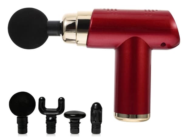 Hierontapistooli 4 hierontapäätä USB-C-ladattava punainen