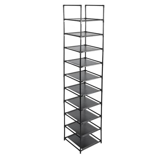 Modulær skohylde 10 hylder sort 176x33x33 cm 10 par