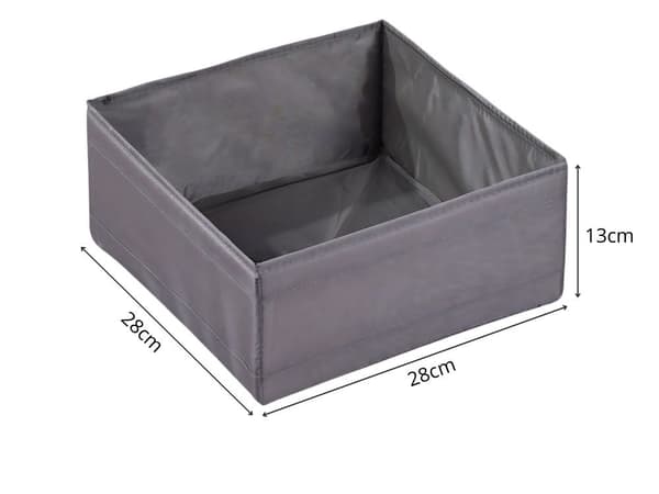 Tekstilorganisator til skuffe 28 x 28 x 10 cm polyester grå