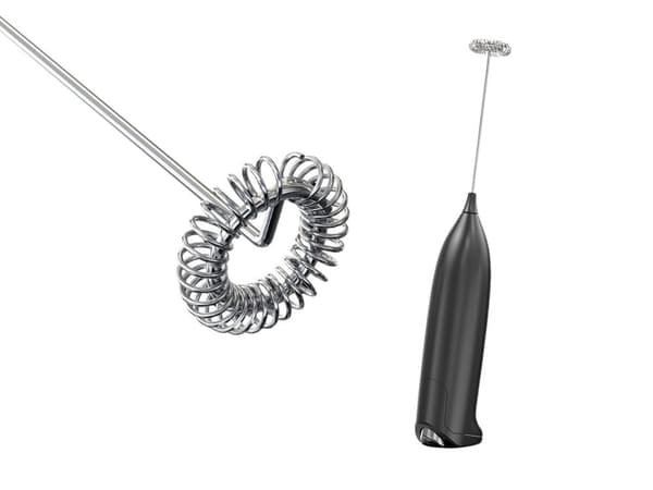 Mælkeskummer batteridrevet 22 cm stål/plast sort