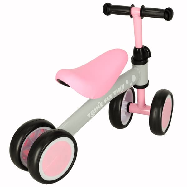 Fyrhjulig löparcykel barn 2+ rosa justerbart styre max 30 kg