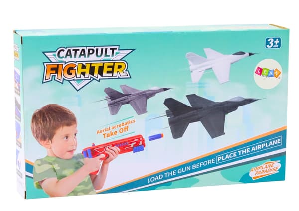 Dartgevär med flygplanslauncher 2-i-1 set 2 flygplan 4 skumdart