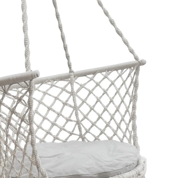 Hängstol boho grå med kudde, max 150 kg, metallram