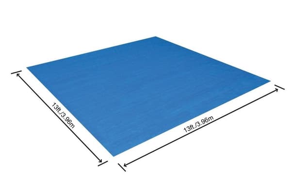 Beskyttelsesmåtte til pool 396x396 cm foldbar PVC blå