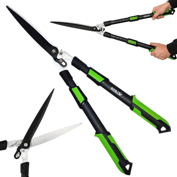 Teleskopisk hækkesaks 26 cm klinge 96 cm sort/grøn