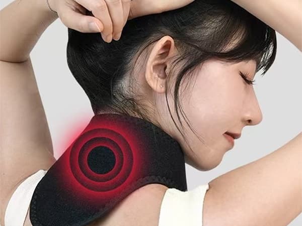 Nakkemassagebånd med varme og vibration 3 indstillinger USB-C sort
