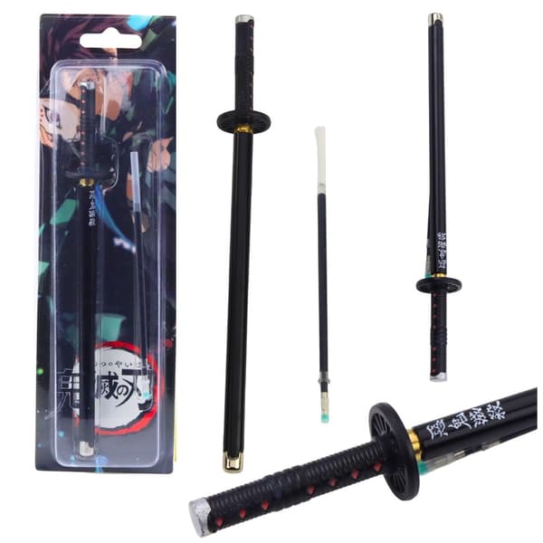 Metallpenna katana-design med svart refill 19,5 cm 1-pack