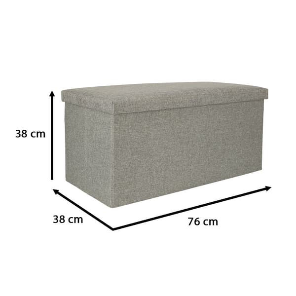 Fällbar sittpuff med förvaring 76x38x38 cm grå max 100 kg