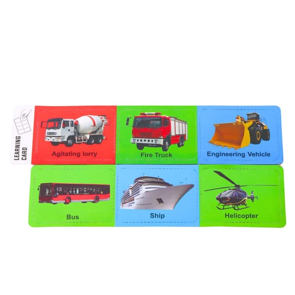 Die-cast terrängbil med husvagn set blå/vit med utbildningskort