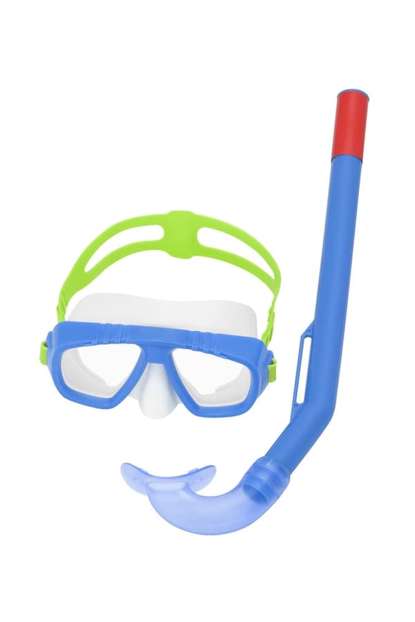 Dykmask och snorkel barn 3+ marinblå UV-skydd latexfri 2-pack