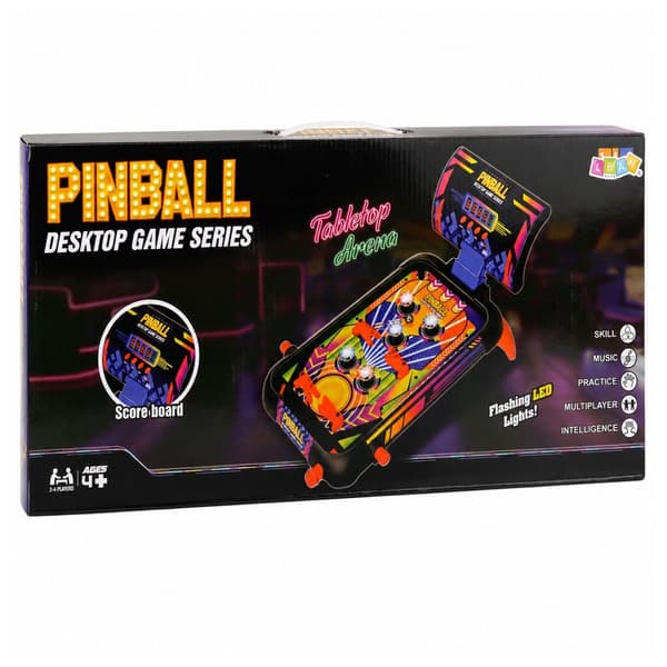 Elektronisk bordpinball til børn med LED, lyd & pointtæller 2–4 spillere