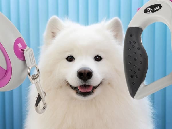 Automatisk hundeline 5 m til hund op til 20 kg rosa