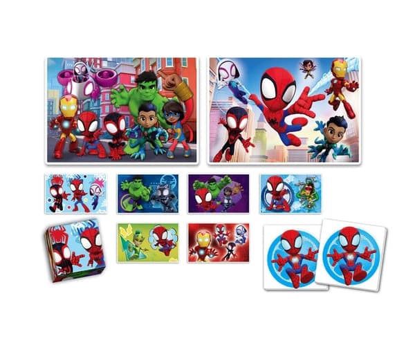 Uddannelsessæt børn 3+ Disney/Marvel puslespil 30/48 bitar, memo, 6 block