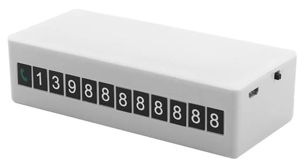 Pysäköintikyltti puhelinnumerolla 40 LEDiä, ladattava, valkoinen