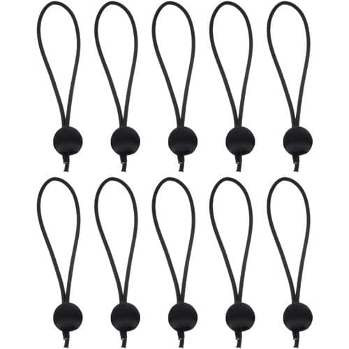 Elastikker med kugler til presenning/telt sorte 15-30 cm 10-pak