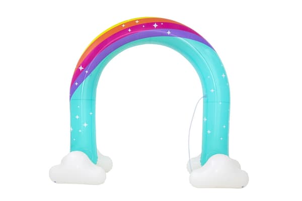 Uppblåsbar regnbågsvattenfall sprinkler för trädgårdsslang 221x71 cm