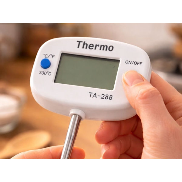 Digital kökstermometer med stekspett LCD 300°C vit