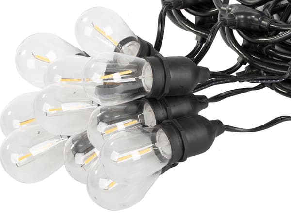 Lysslynge udendørs 10 m 10x LED E27 varm hvid IP44 transparent