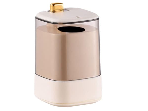Tandpetshållare med automatisk dispenser och tryckknapp vit
