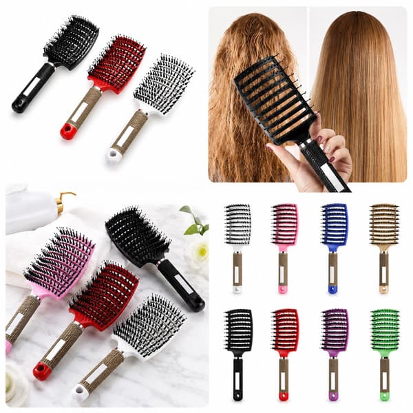 Hårbørste/kam sæt 2-pack til udredning, vådt/tørt hår, tilfældig farve Multicolor
