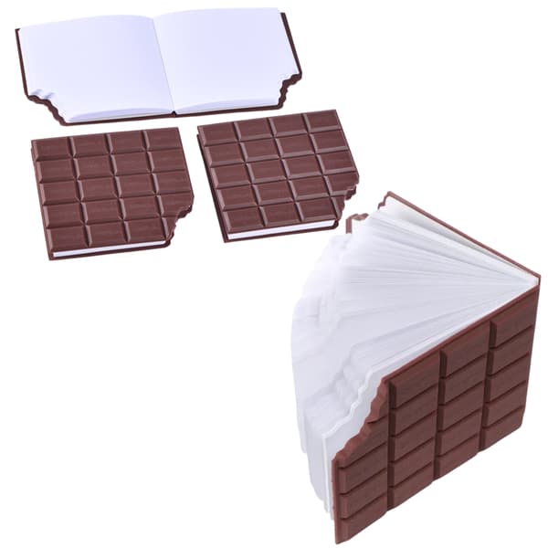 Notesbog i form af chokoladebar, duftende, sider uden linjer 10,5x9 cm