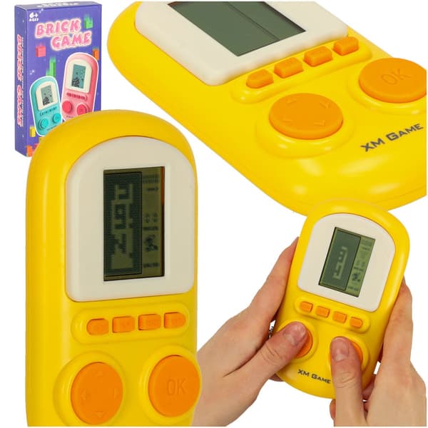 Mini arkadspel fickkonsol för barn 6+ gul, 2x AAA (ingår ej) Gul