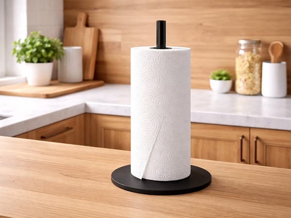 Pappershållare för hushållspapper svart metall 32 cm