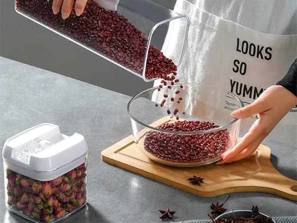 Förvaringsburkar för torrvaror 5-pack lufttäta 0,35–1,6 l