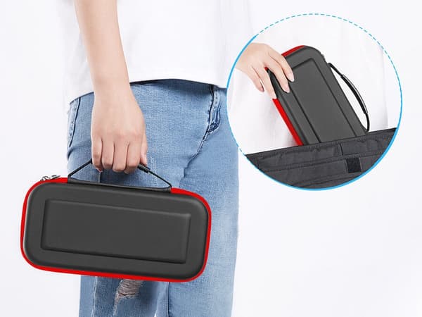 Nintendo Switch/OLED -kotelо kova kuori musta, tilaa 10 pelikasetille