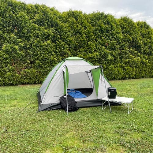 Fällbart campingbord 60x40x26 cm MDF/aluminium beige max 15 kg