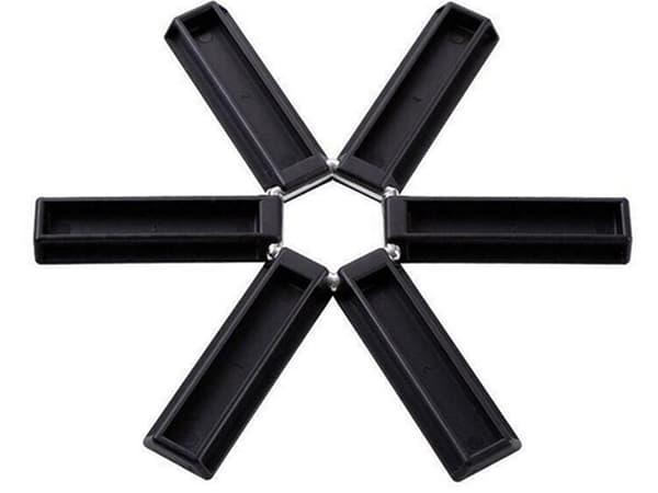 Sammenfoldeligt grydeunderlag 19 cm varmebestandigt 220°C, sort