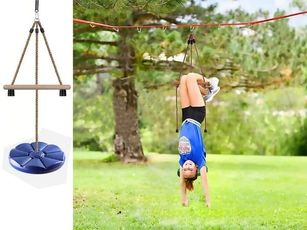 Havegynge rund blå Ø30 cm reb op til 190 cm maks. 75 kg