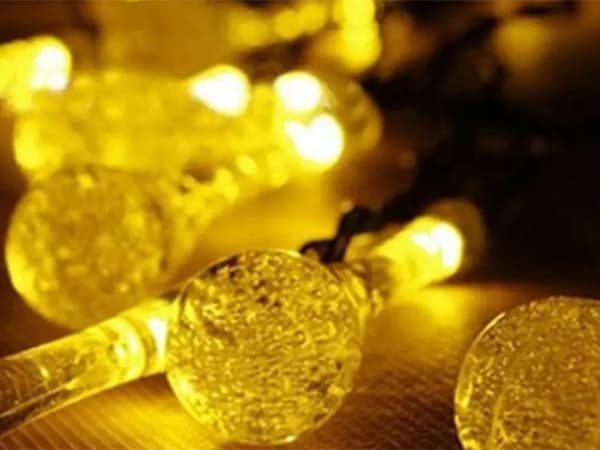 Solcelledrevet LED-lyskæde istapper 20 LED varmhvid 4 m