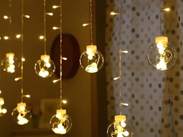 Valosarja/valoverho 138 LED lämminvalkoinen IP44 4,6 m
