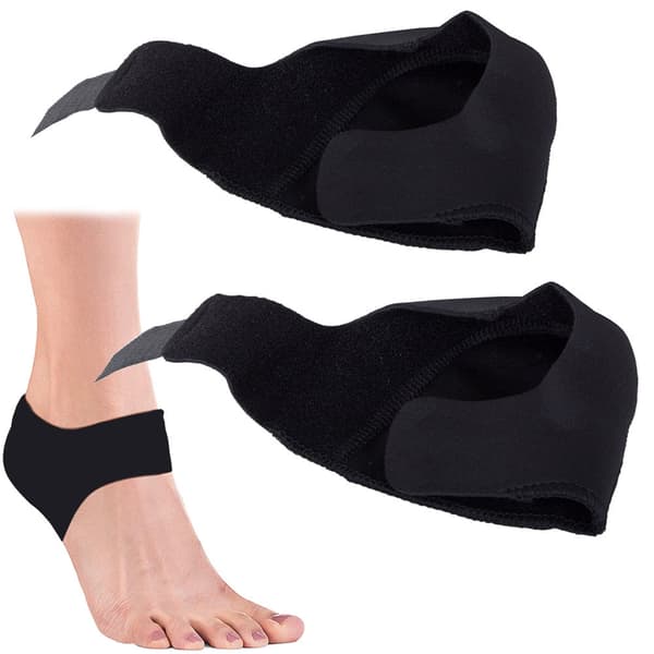 Hælindlæg med silikonebund og neopren, sort 9x9 cm, 2-pak