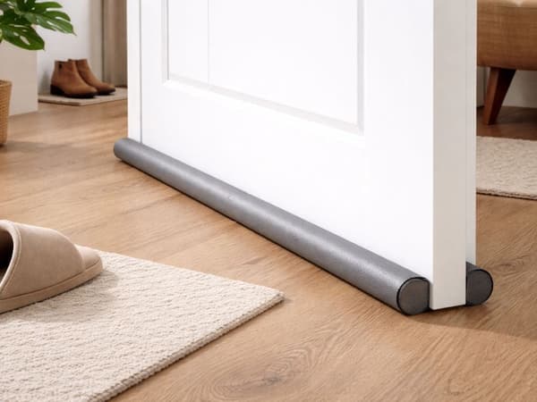 Dörrtätningslist dragstopp i skumplast/konstläder 96 cm grå