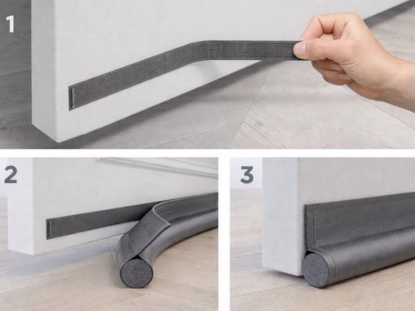 Självhäftande dörrtätning skum grå 96 cm 3 skumremsor