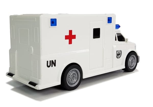 Legetøjsambulance med friktionsdrift, lyd & lys 1:20 19,5 cm