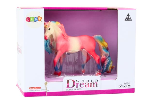 Samlarfigur enhörning rosa plast 13,5 cm