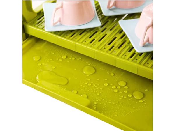 Diskställ 3 nivåer med droppbricka plast för 18 tallrikar 53 cm
