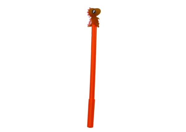 Kuglepen med dinosaur, sort blæk, 18 cm, vælg farve