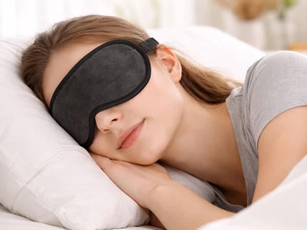 Sovemaske blackout med 20 magneter 22,5x10 cm, sort