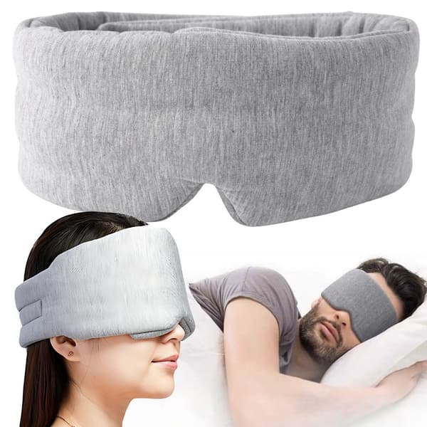 Sovemaske i polyester 70 x 10 cm sort/grå lysblokerende (tilfældig farve)