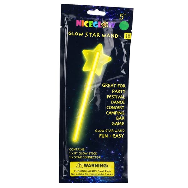 Glow stick lysstav med stjerne 22 cm neon uden batteri