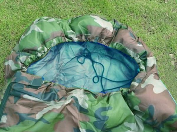 Sovsæk med hætte og lynlås 200 cm polyester moro med opbevaringspose