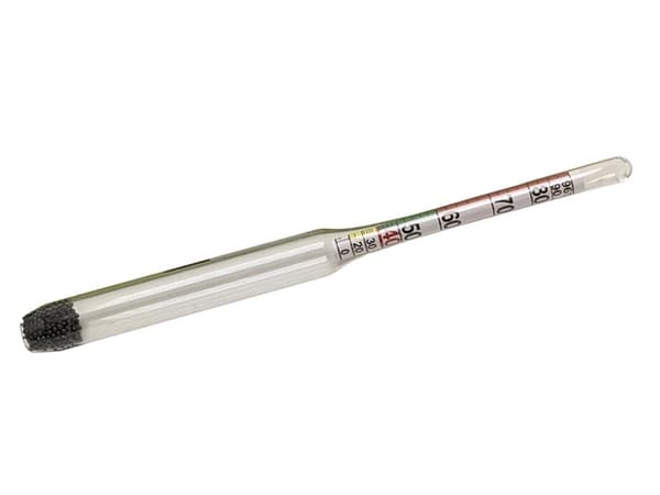 Alkoholmåler i glas 0–96% 13,7 cm